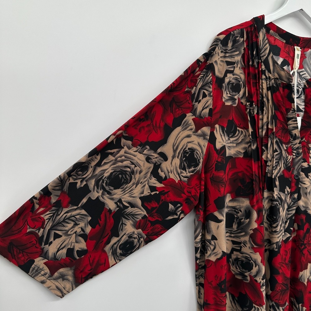 La Cera Tunic Top Shirt 3X Stretch Floral Bloomcore Festival Witchy Grunge New - Picture 6 of 14